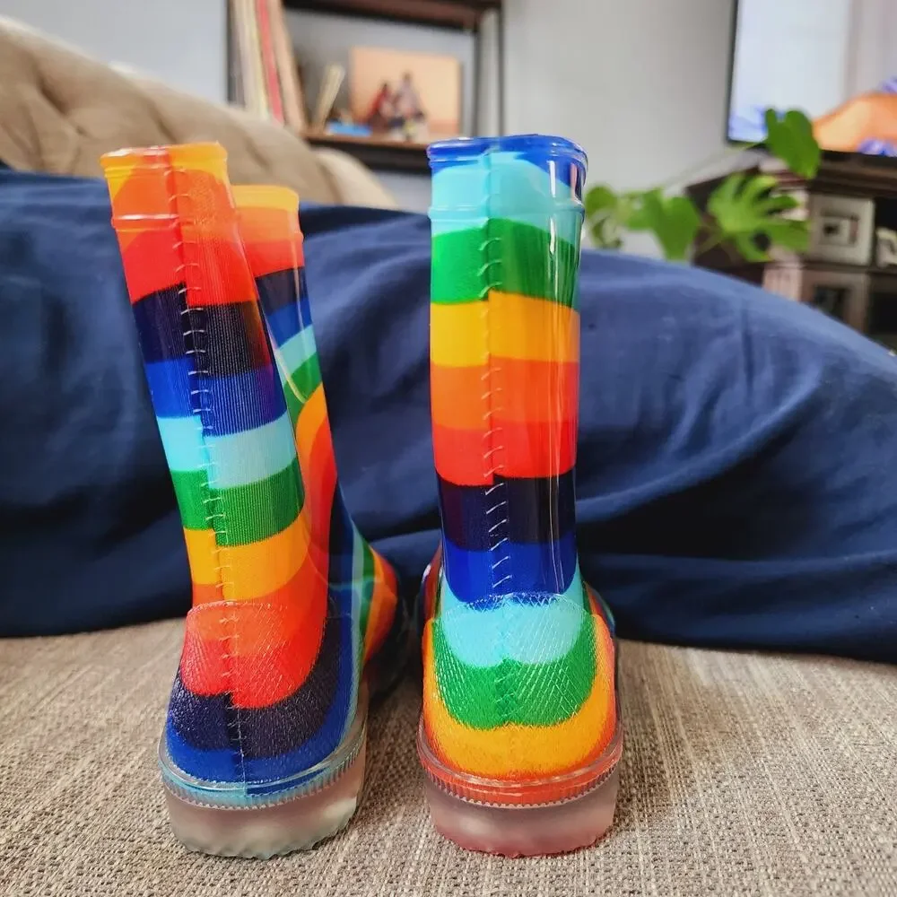 Jasom Girls Rainbow Rubber Rain Boot. Size 7 New with Original pkg. Style 86759